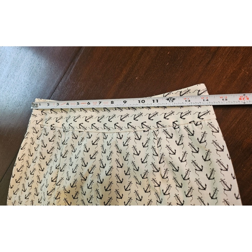 J Crew Brand Anchor Print Skirt Womens Size 4 Ivory Nautical Mini Skirt - Picture 5 of 5